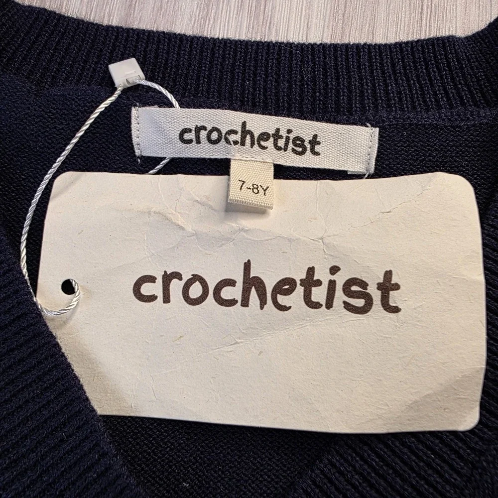 Crochetist Boys Sweater Vest 7-8Y Bunny Carrot Easter Knit Cotton NWT Spring Top